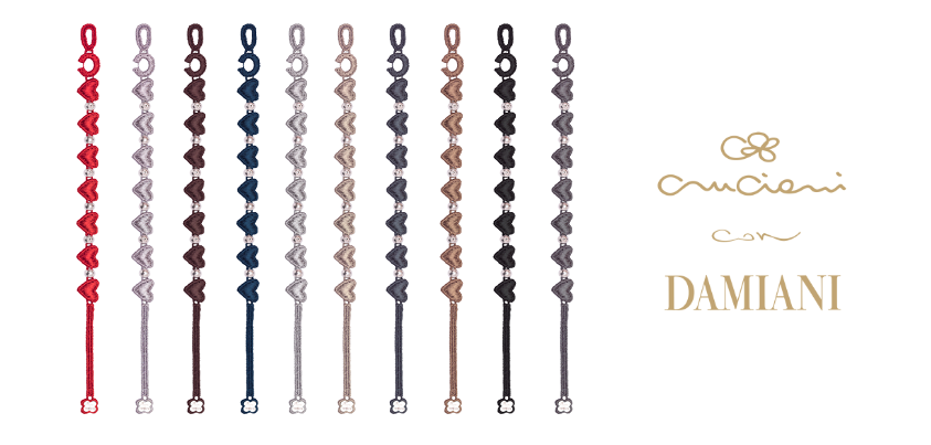 cruciani-e-damiani-braccieletti-san-valentino-2013-pizzo-macramè-oro-bianco-e-brillantini